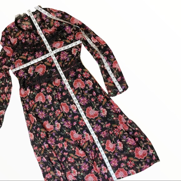 Nine West black chiffon printed midi dress… - Picture 5 of 7